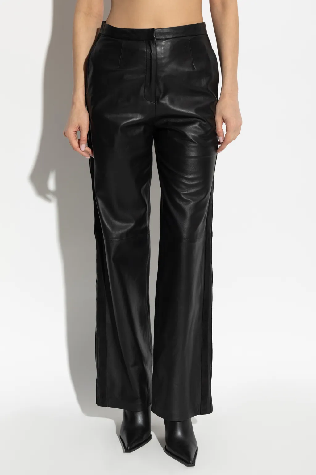 Straight Leather Pants