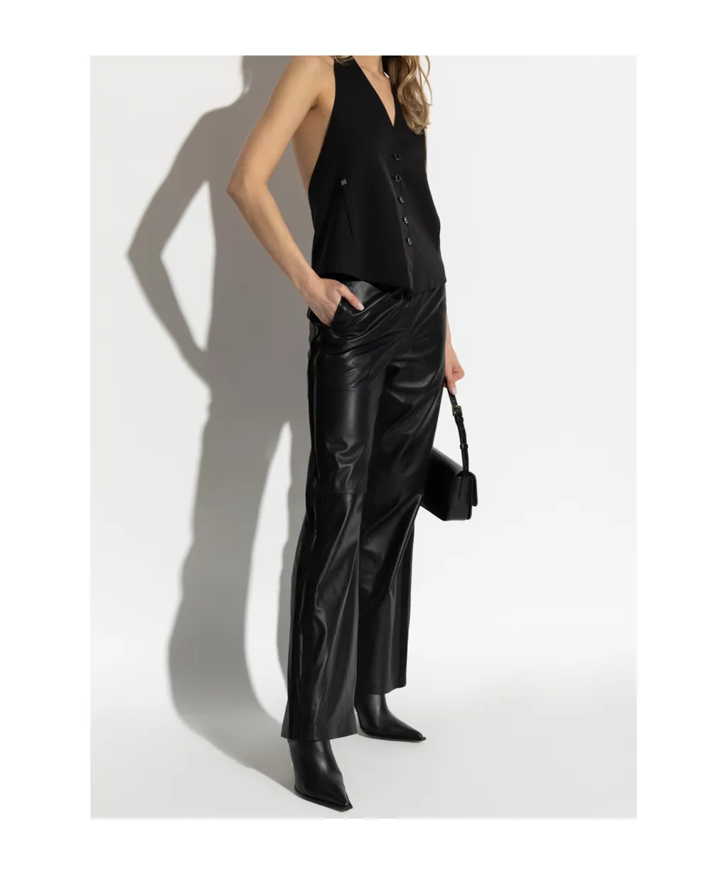Straight Leather Pants
