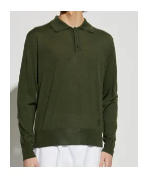 Ami Long Sleeved Knitted Polo Shirt
