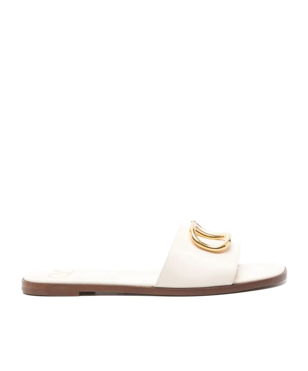 Valentino Vlogo Signature Open Toe Slip-On Sandals