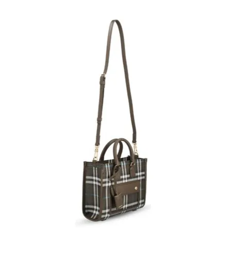 Burberry Mini Freya Checked Tote Bag