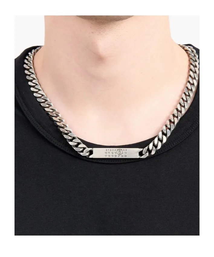 Mm6 Maison Margiela Logo-Debossed Chain-Linked Necklace
