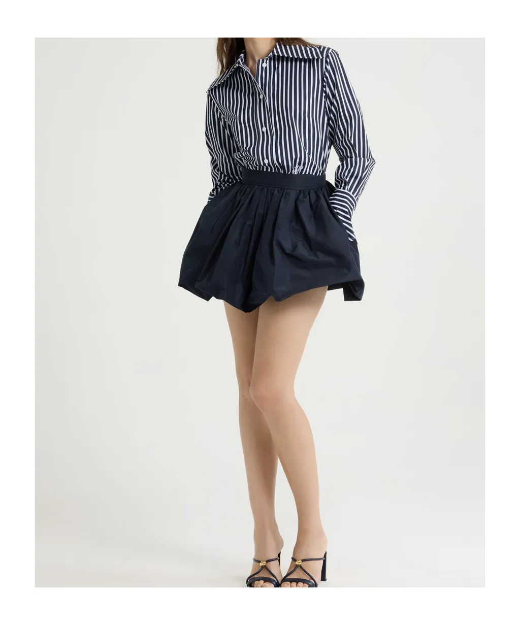 Patou Striped Button-Up Blouse