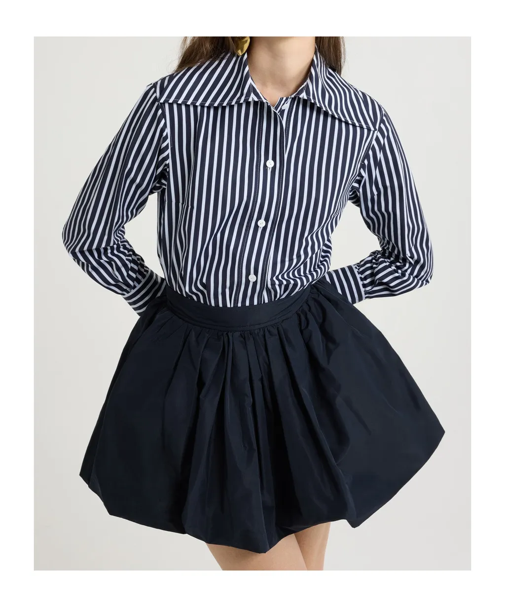 Patou Striped Button-Up Blouse