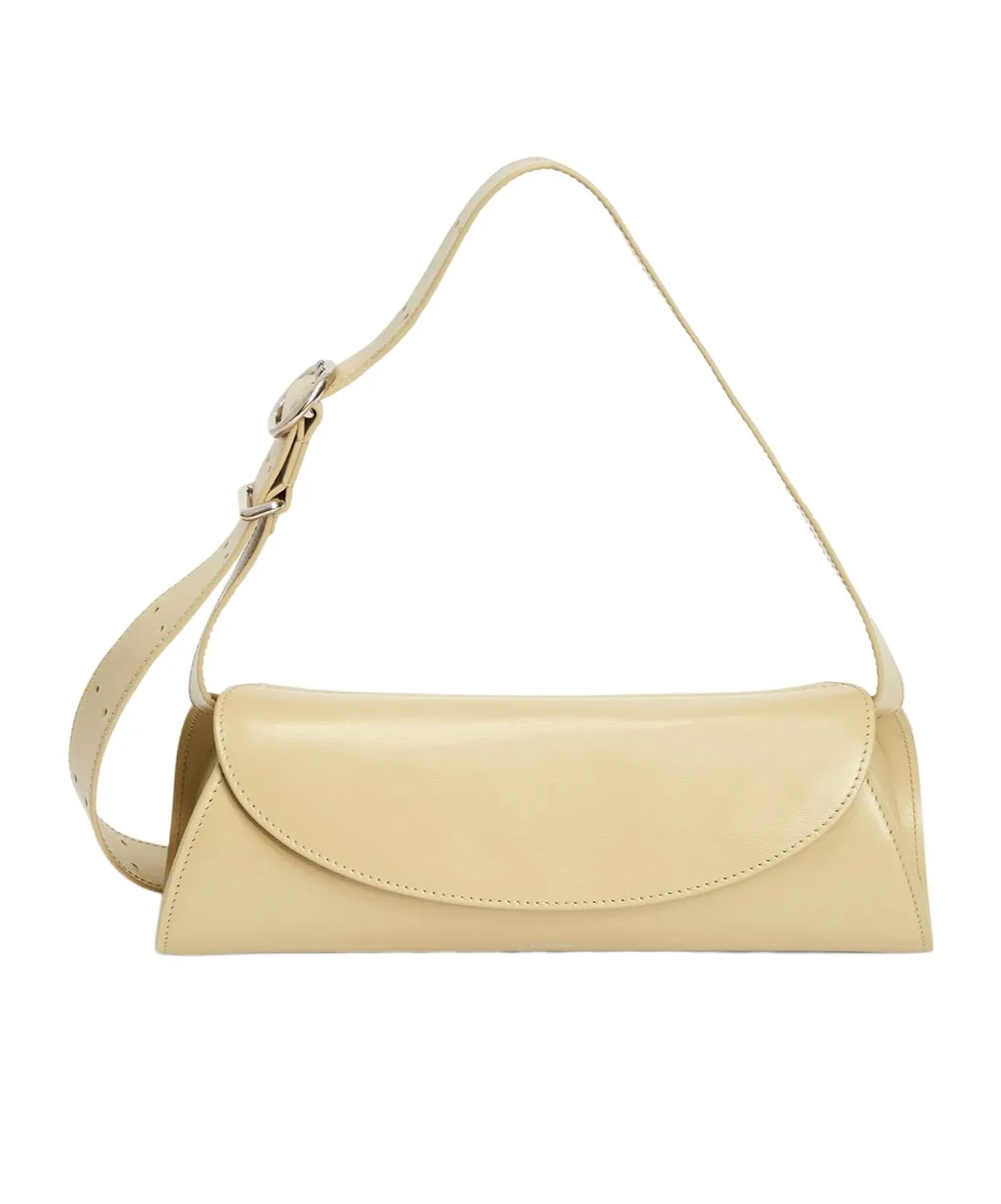 Jil Sander Cannolo Logo Stamped Small Shoulder Bag