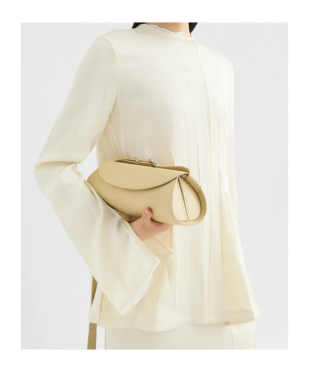 Jil Sander Cannolo Logo Stamped Small Shoulder Bag
