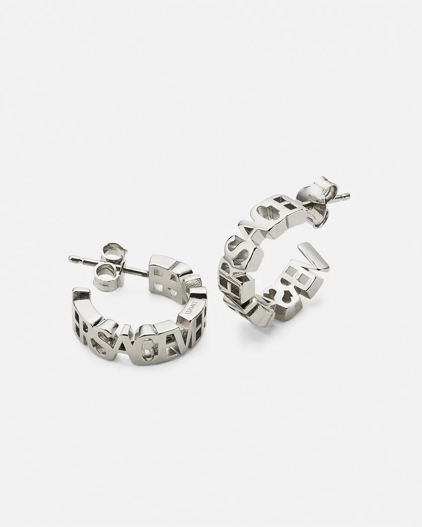Versace Logo Lettering Earrings