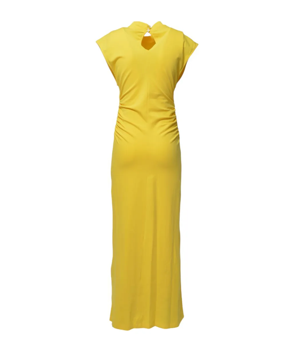 Msgm Logo Embroidered Midi Dress
