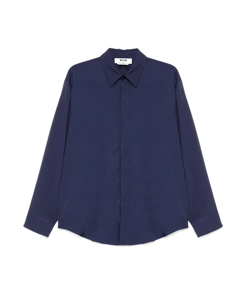 Msgm Logo-Embroidered Buttoned Shirt