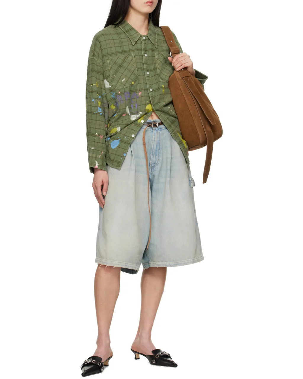 Belt Loop Denim Shorts
