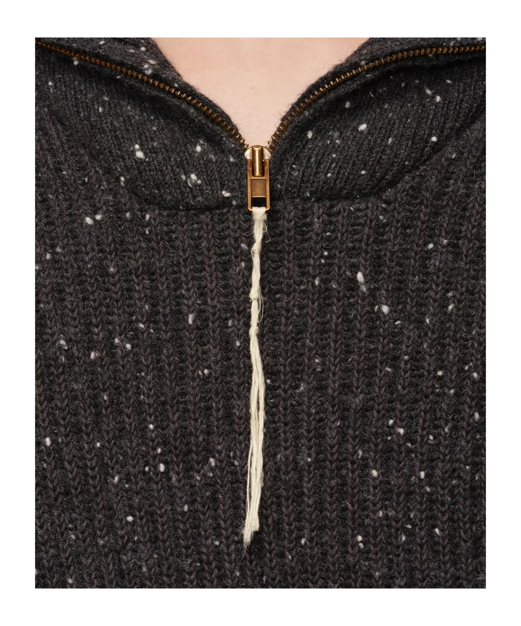 Shetland Wool Zip Sweatshirt