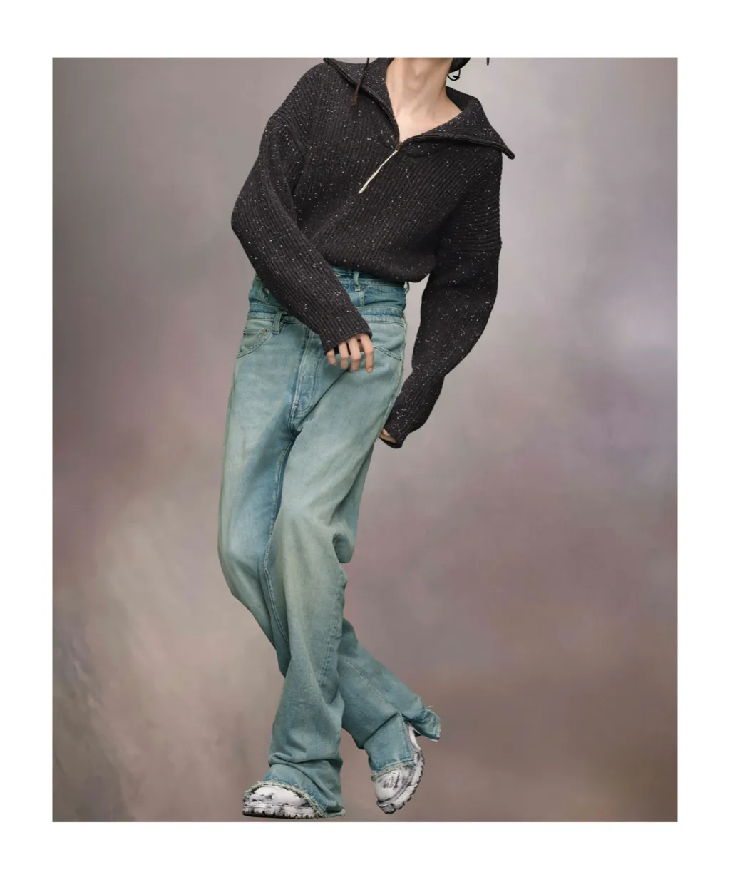 Shetland Wool Zip Sweatshirt
