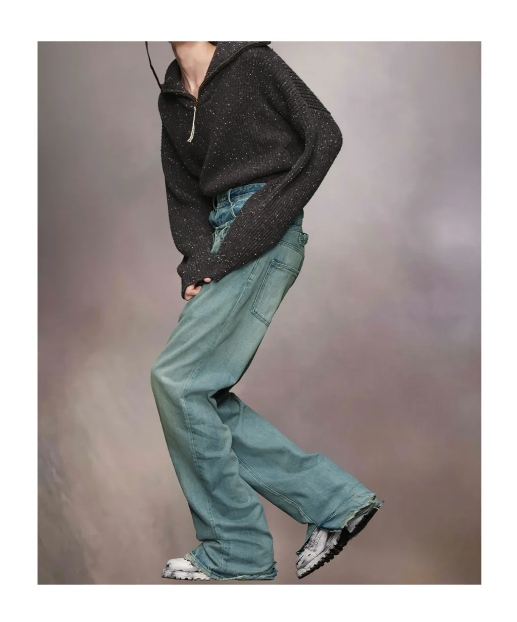 Shetland Wool Zip Sweatshirt