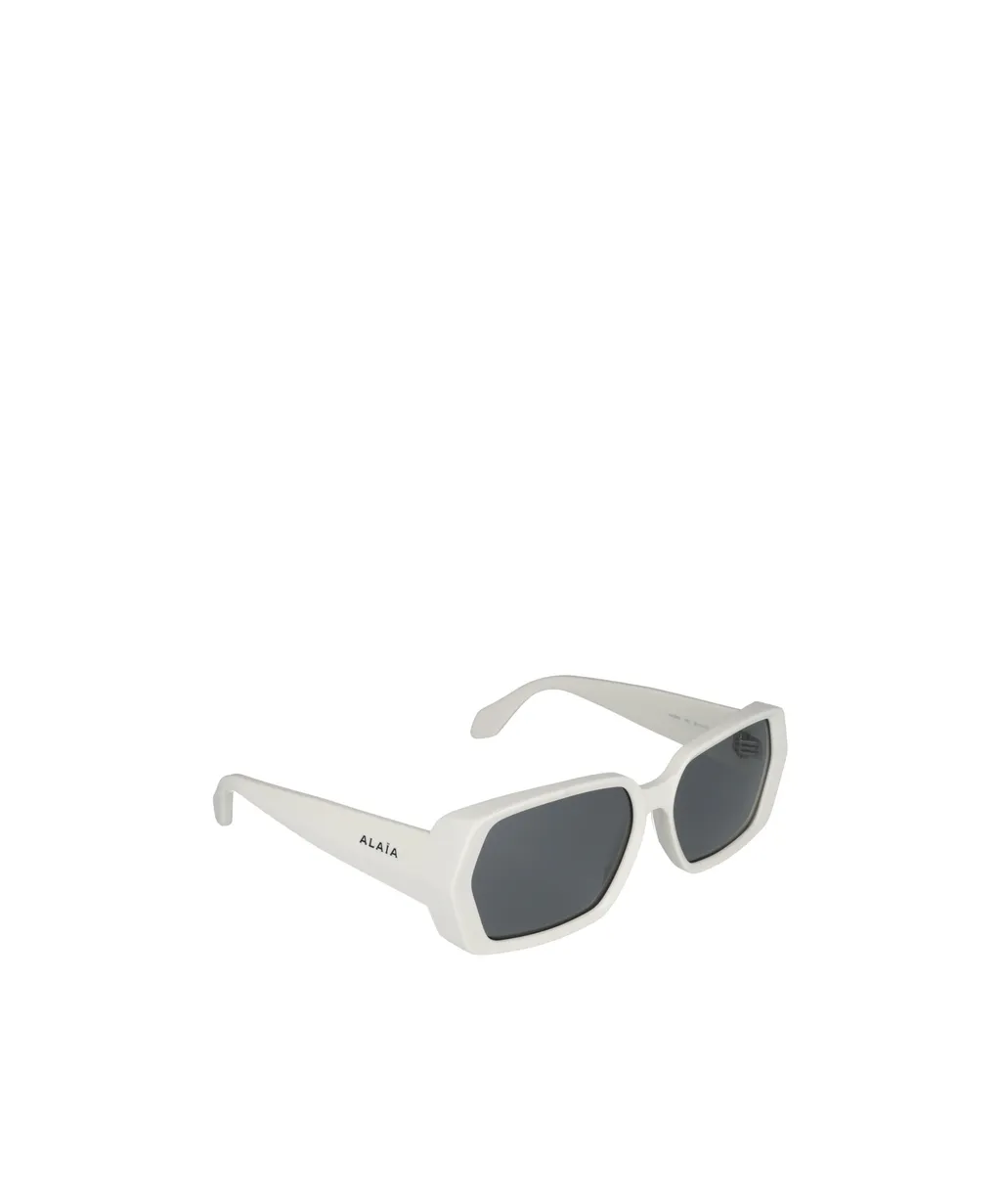 AlaÏA Logo Lettering Geometric Frame Sunglasses