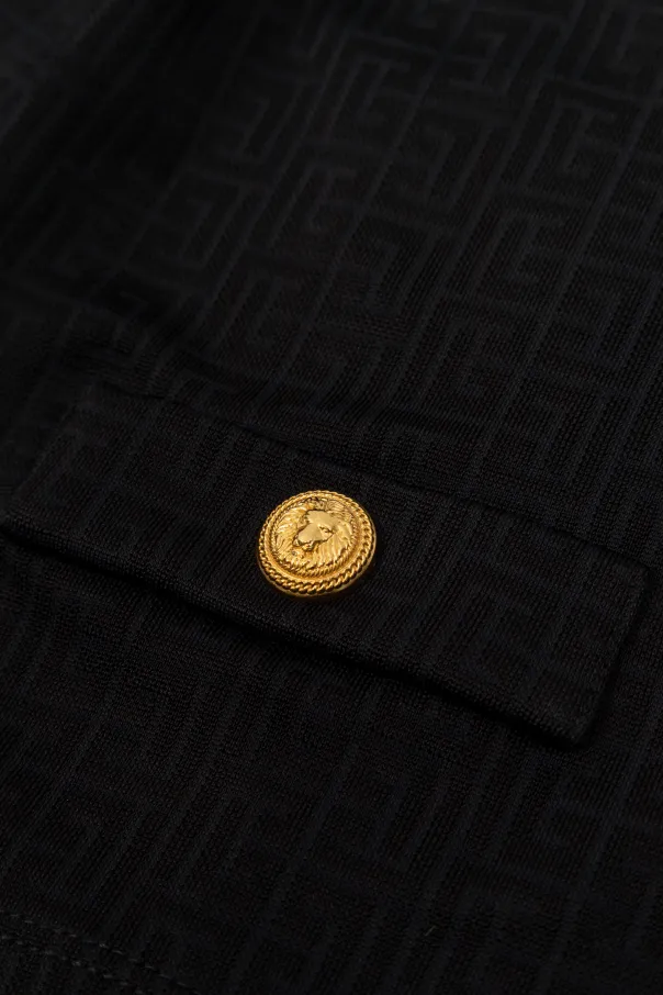 Balmain Kids Monogram V-Neck Button-Up Cardigan