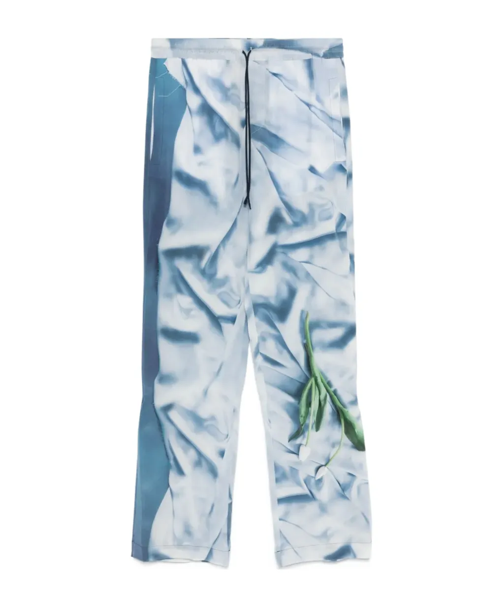 Victoria Beckham Flower Printed Satin Pyjama Trousers