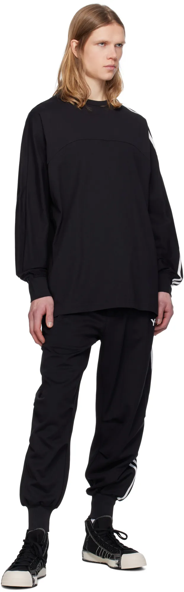 Y-3 3-Stripes Crewneck Long-Sleeved T-Shirt