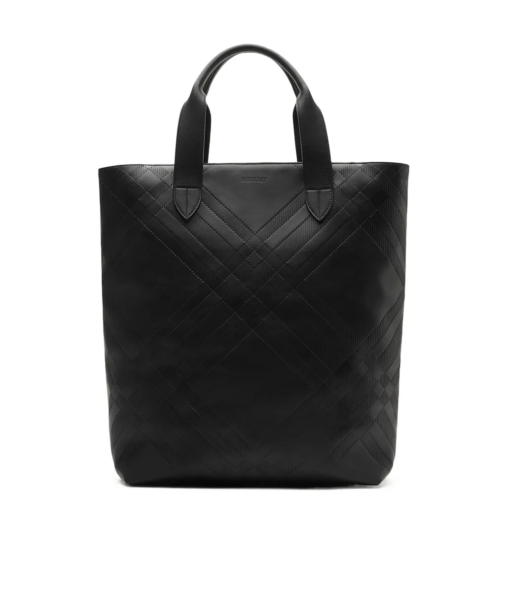 Embossed Check Tote