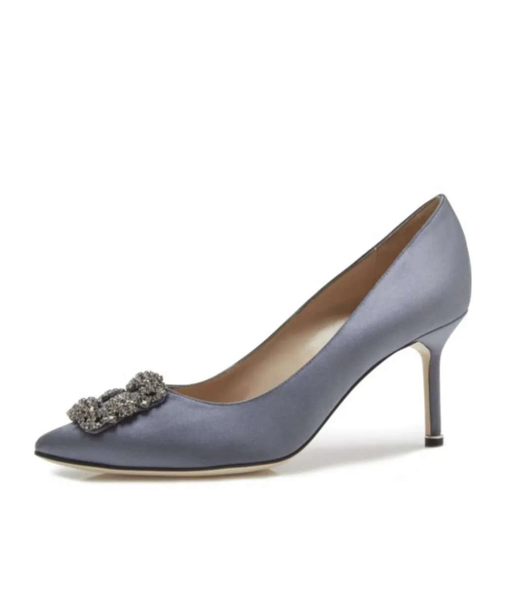Crystal Buckle Embellished High Heels