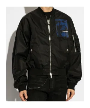 Dsquared2 Logo Printed Zipped Bomber Jacket