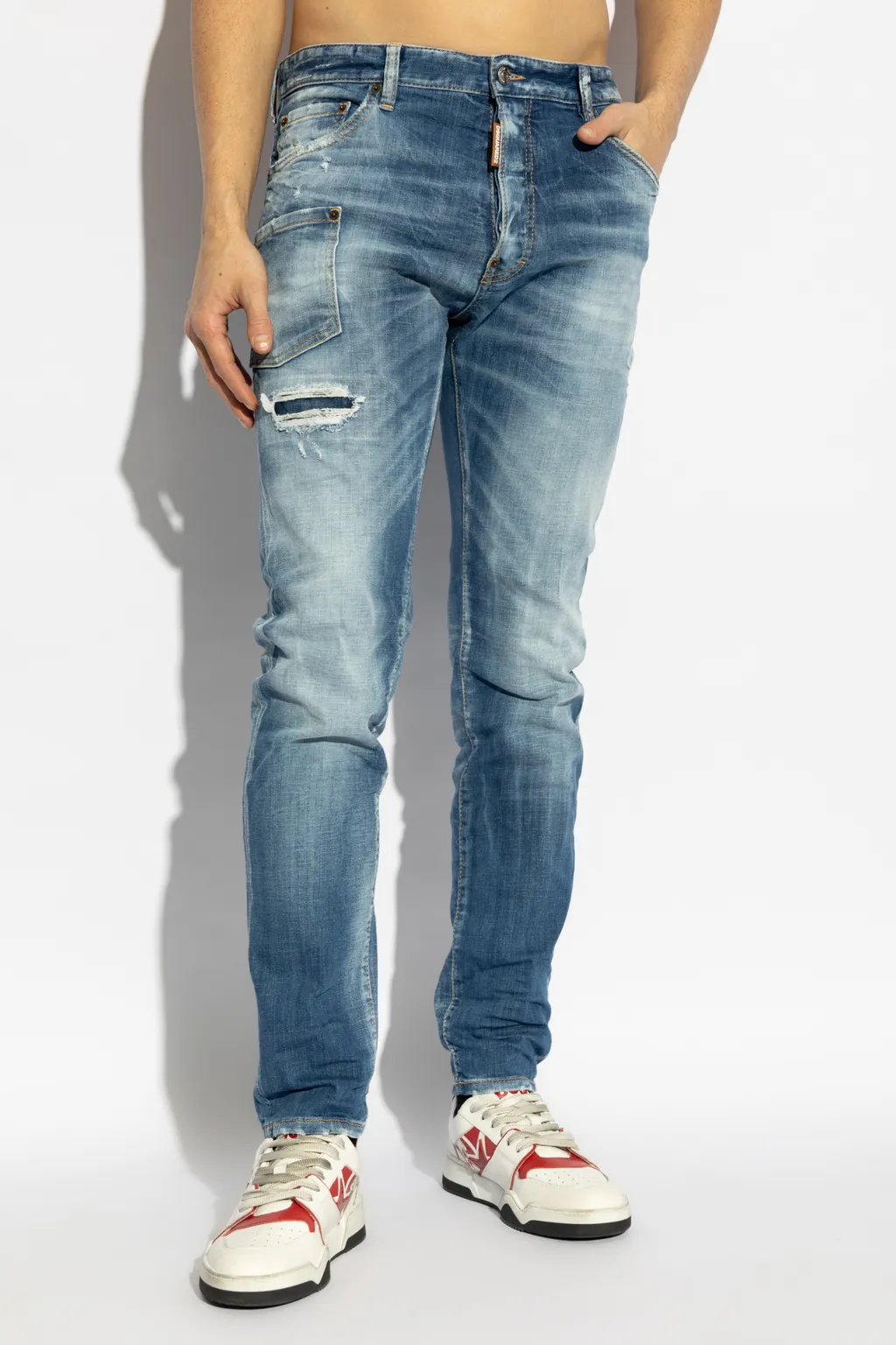 Dsquared2 Distressed Straight-Leg Jeans