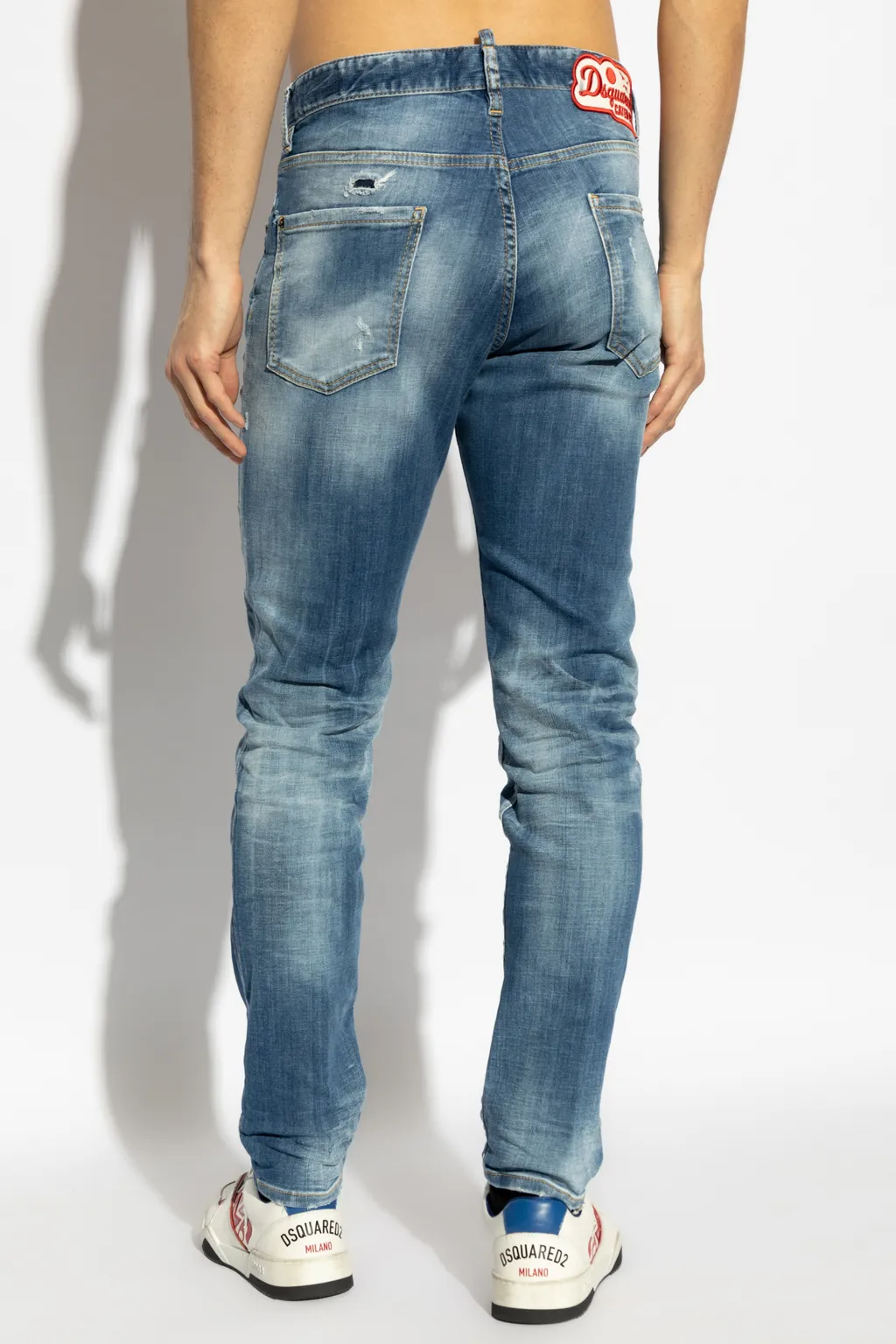 Dsquared2 Distressed Straight-Leg Jeans