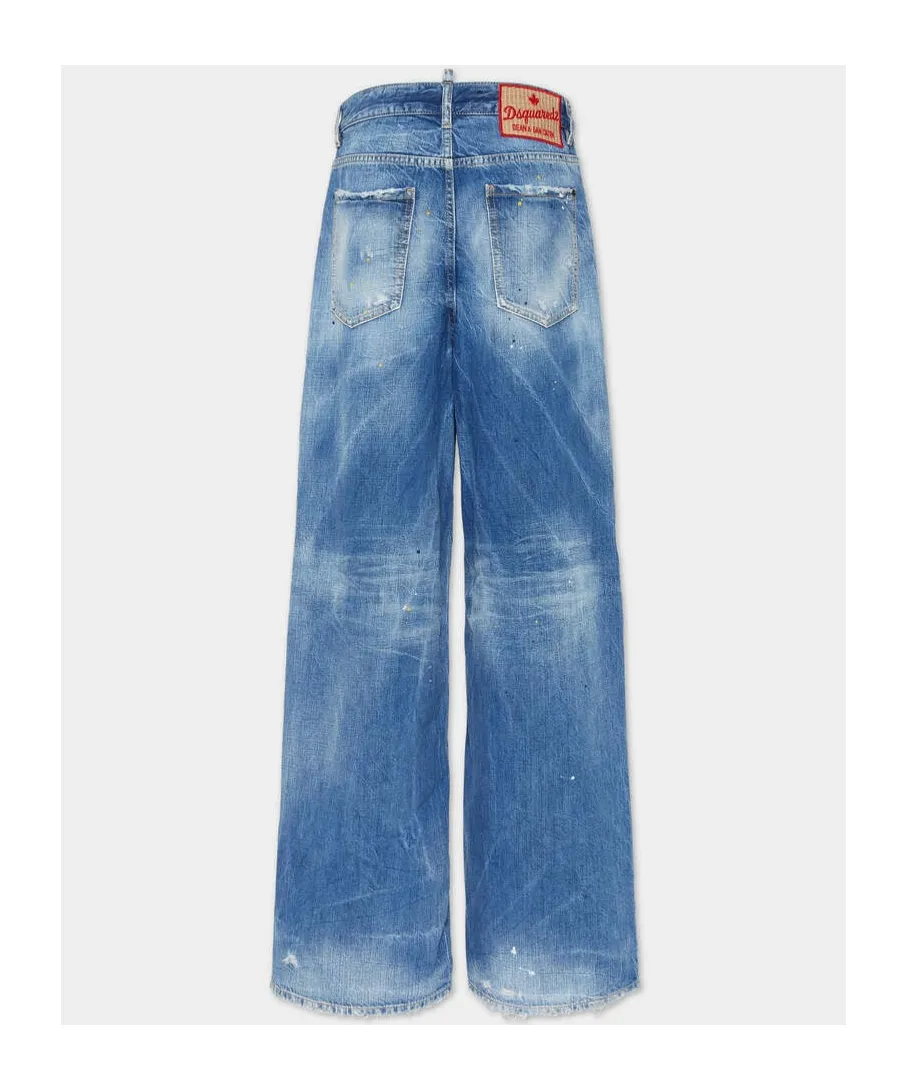 Dsquared2 Wide-Leg Distressed Jeans