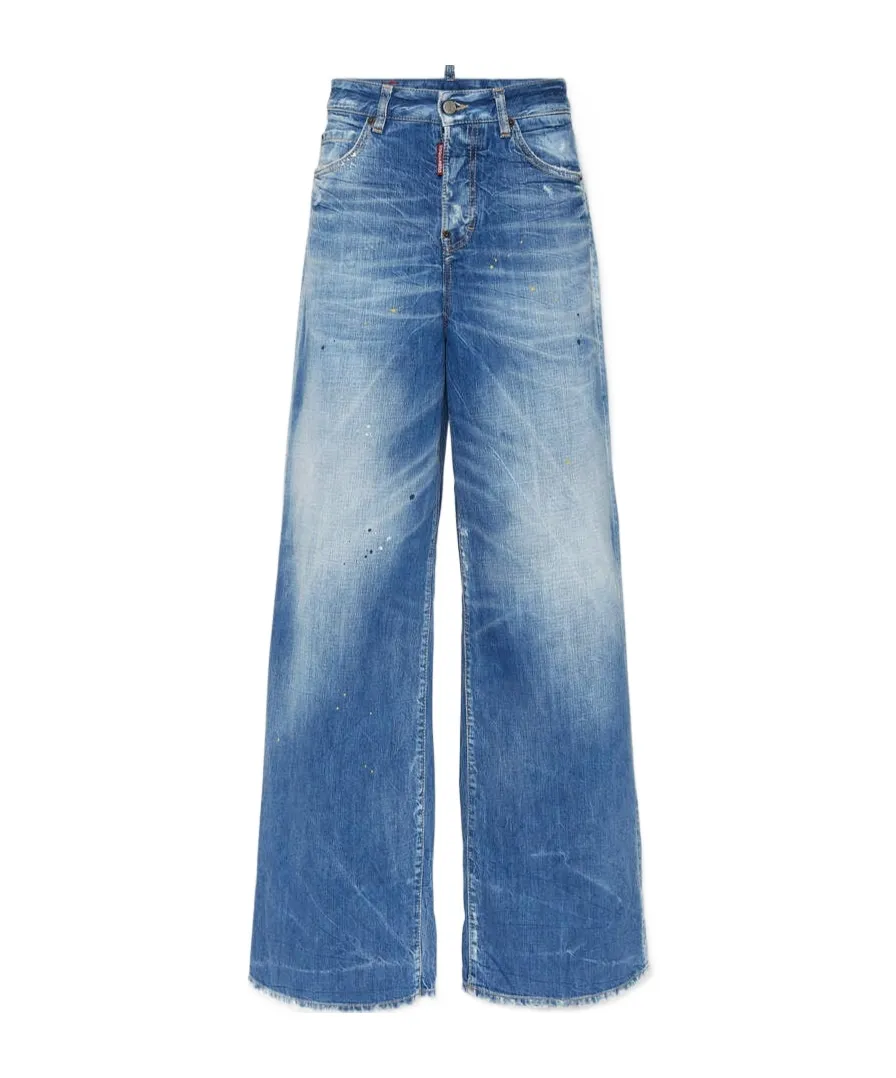 Dsquared2 Wide-Leg Distressed Jeans