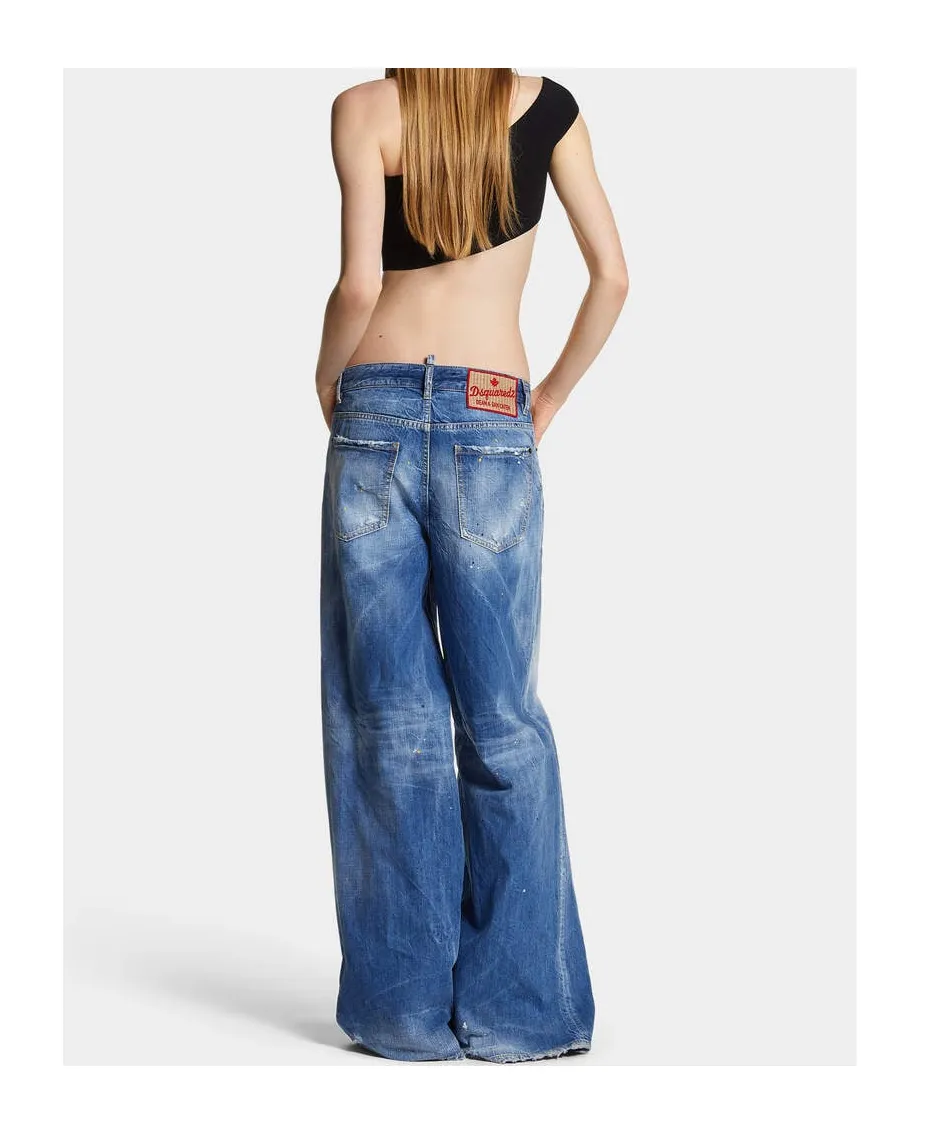 Dsquared2 Wide-Leg Distressed Jeans