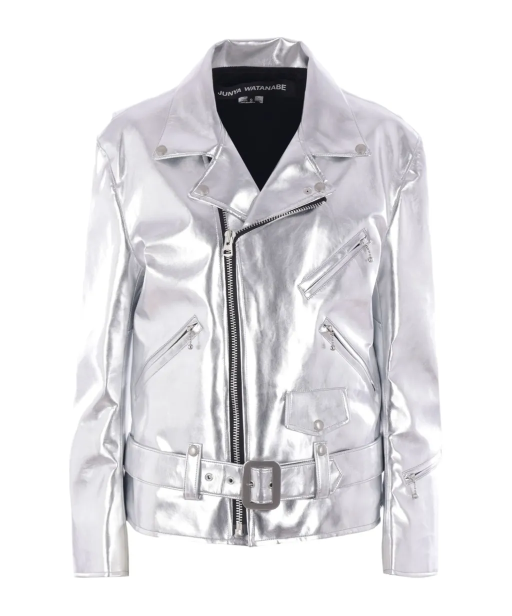 Junya Watanabe Metallic Leather Biker Jacket