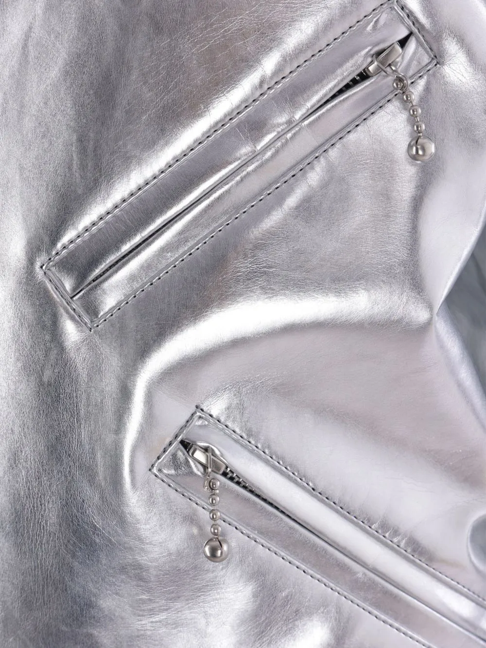 Junya Watanabe Metallic Leather Biker Jacket