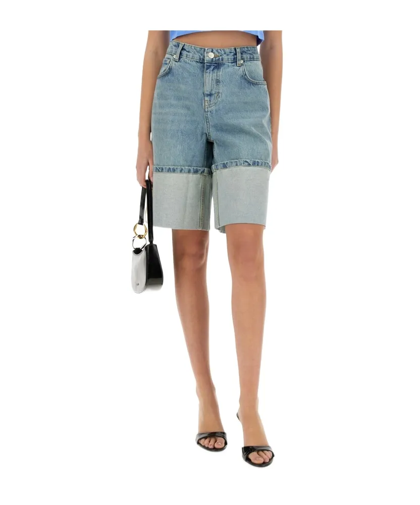 Denim Shorts With Belt Loops