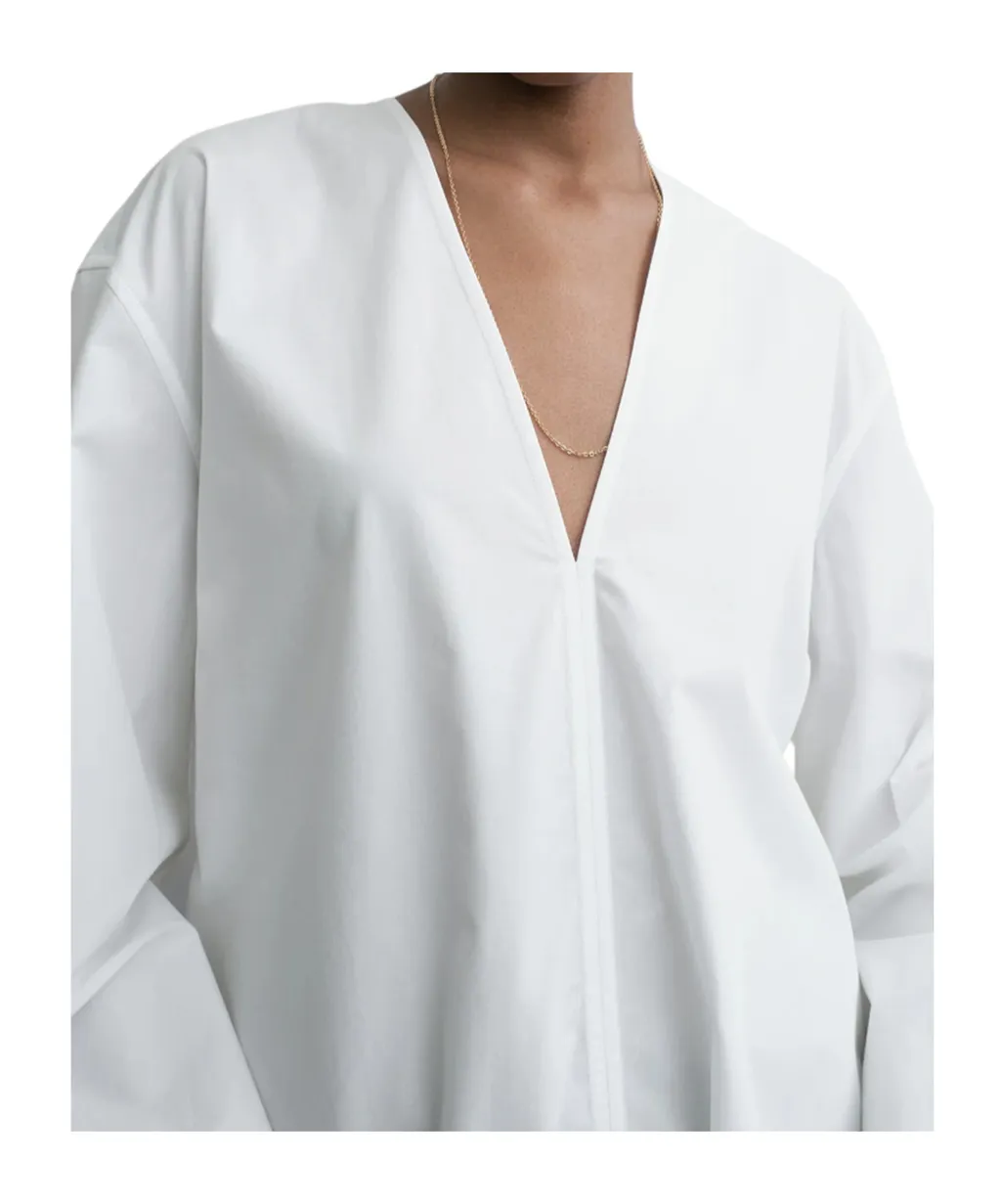 TotÊMe Box-Pleat Detailed V-Neck Blouse