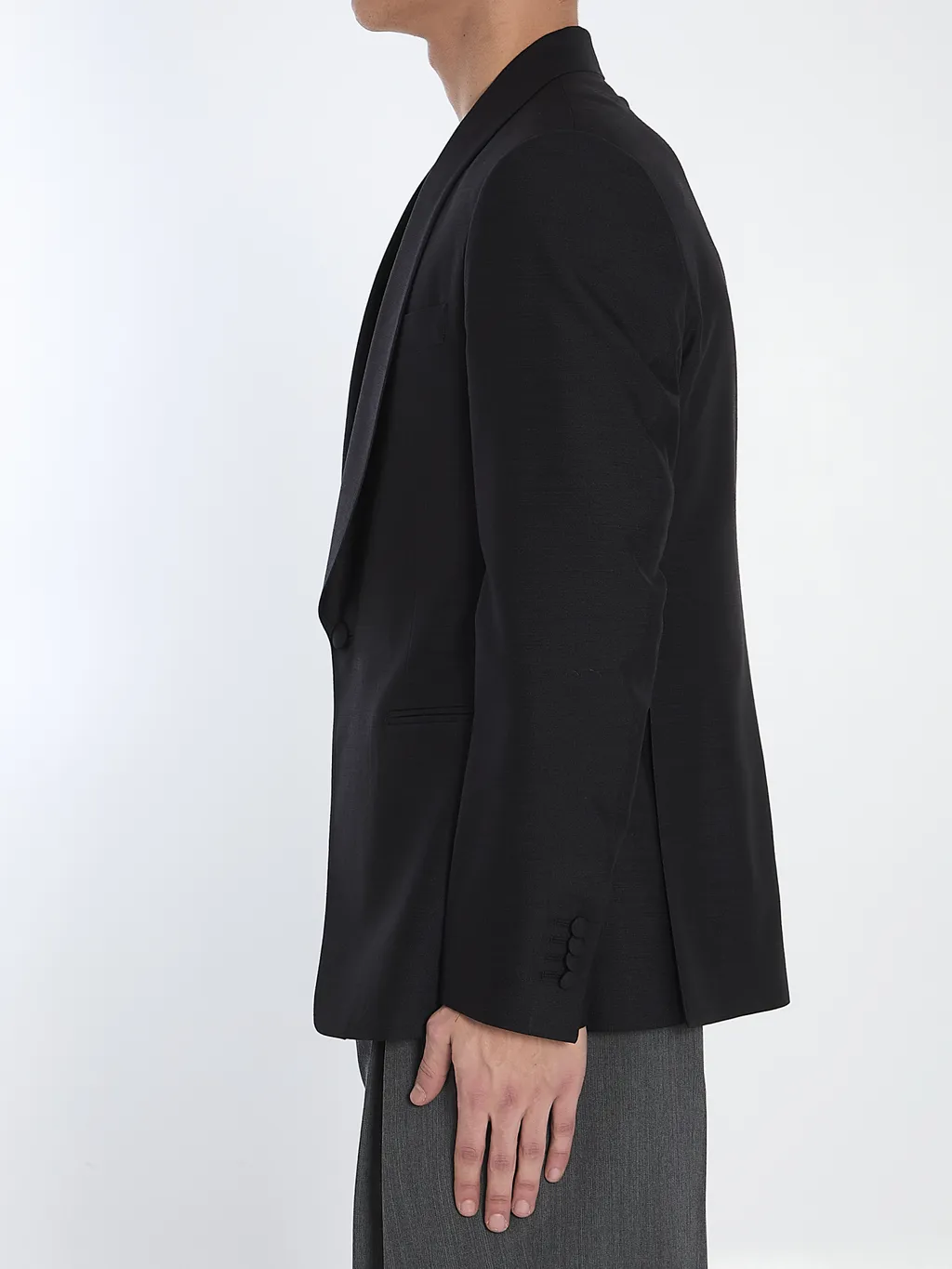 Single-Breasted Silk Blazer