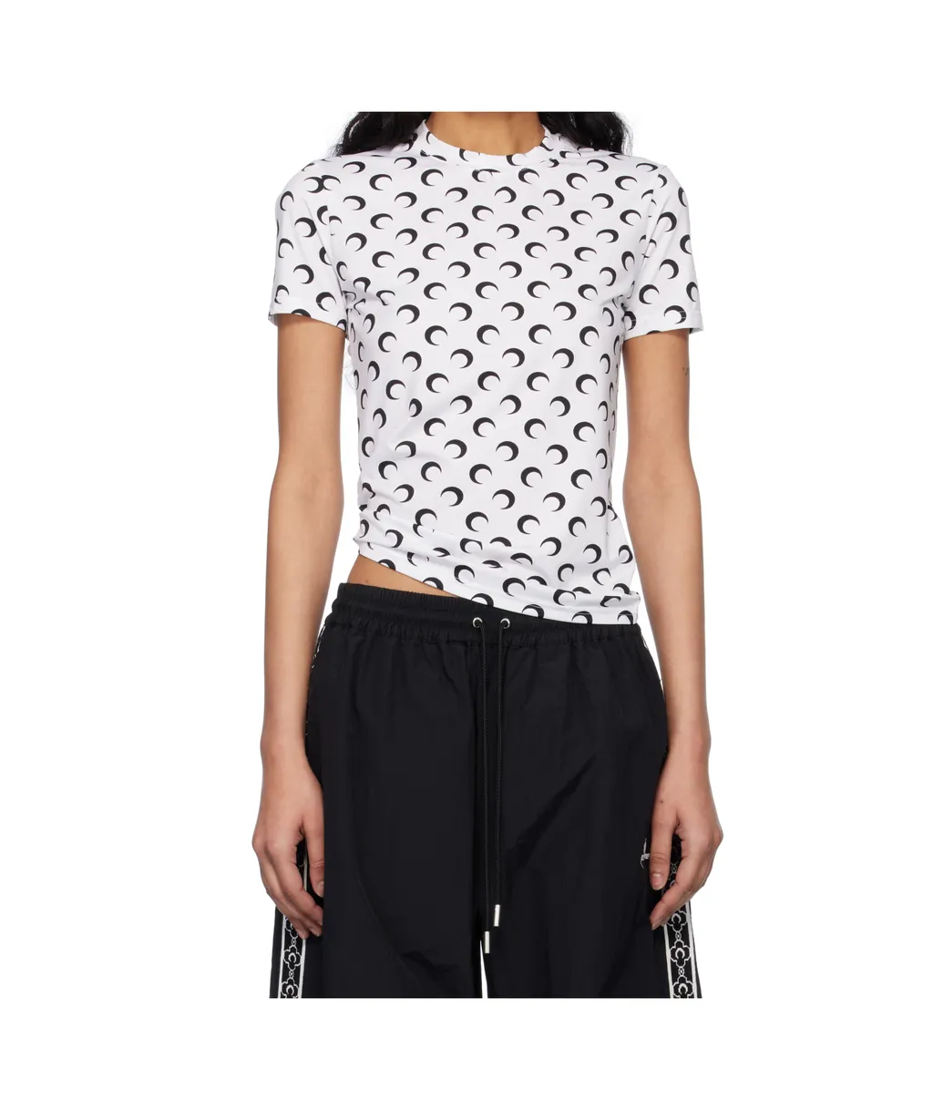 Marine Serre Crescent Print Crewneck T-Shirt