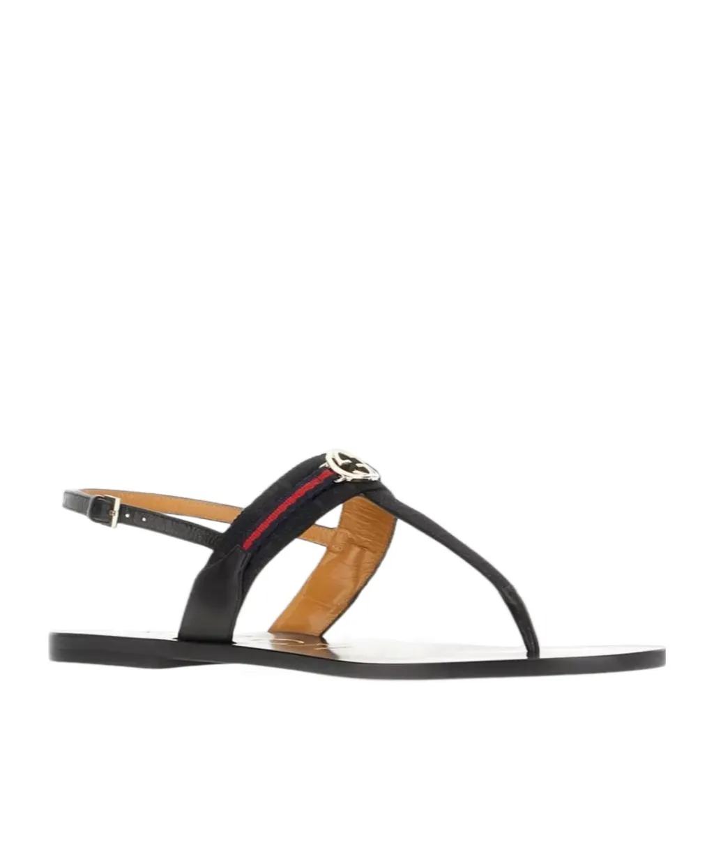 Interlocking G Web Flat Sandal