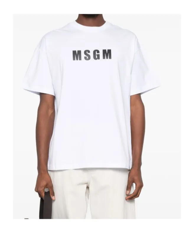 Msgm Logo-Printed Crewneck T-Shirt