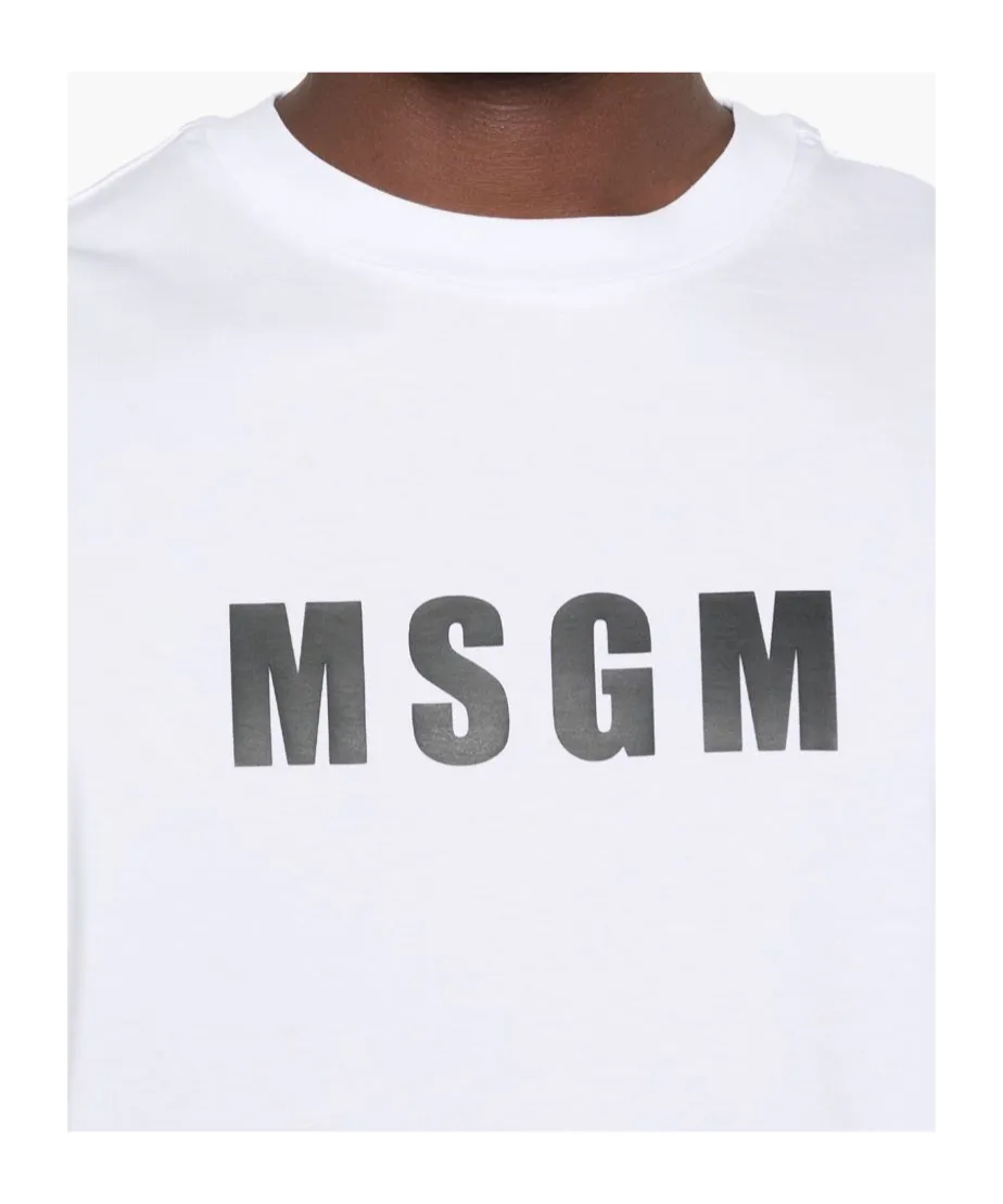 Msgm Logo-Printed Crewneck T-Shirt