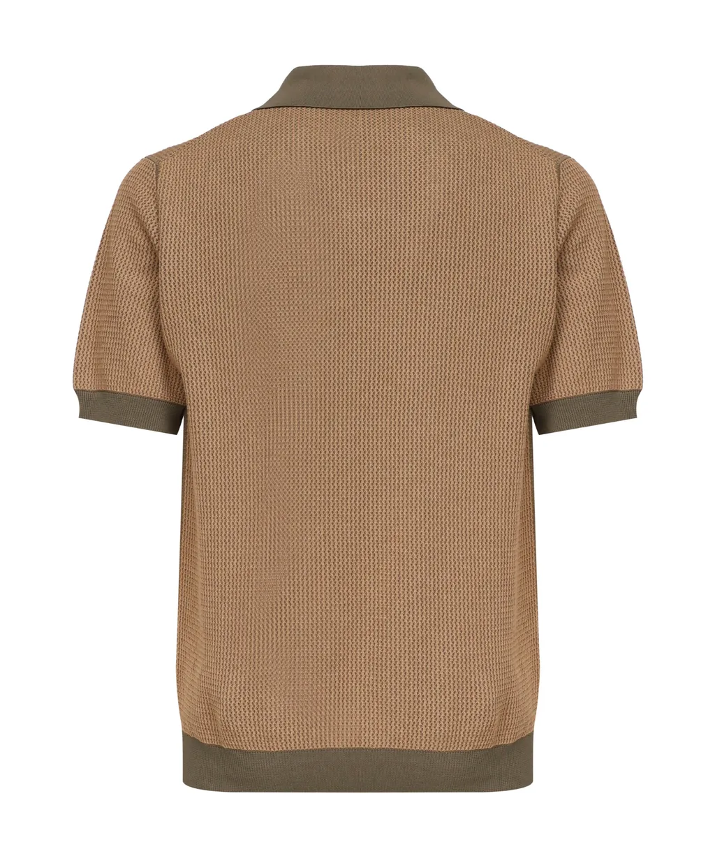 Zanone Textured Knit Polo Shirt