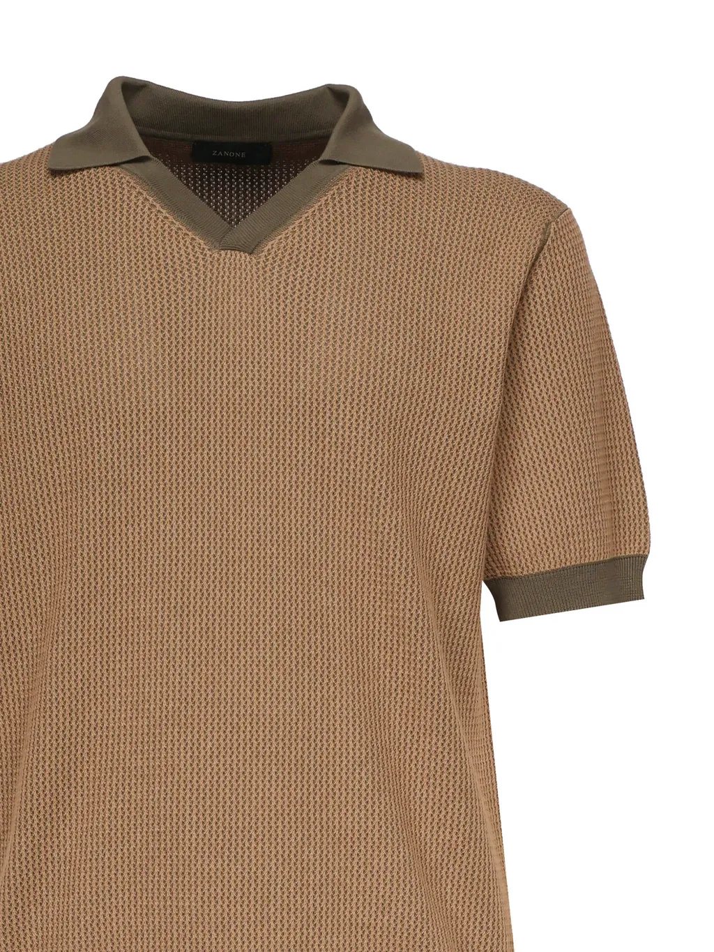 Zanone Textured Knit Polo Shirt