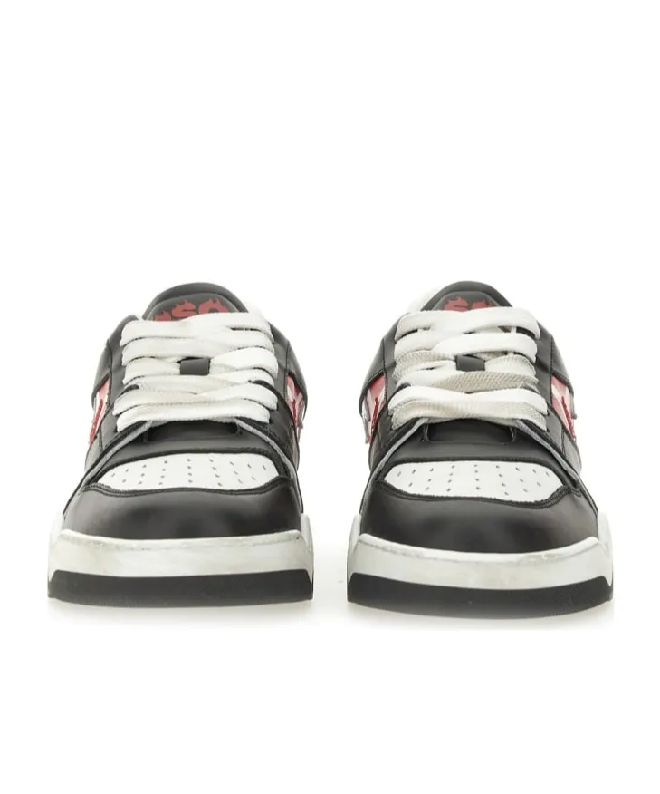 Dsquared2 Spiker Logo Printed Vintage Finish Sneakers