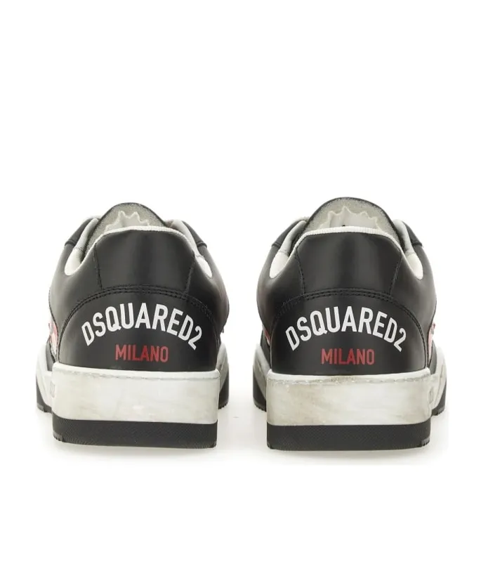 Dsquared2 Spiker Logo Printed Vintage Finish Sneakers