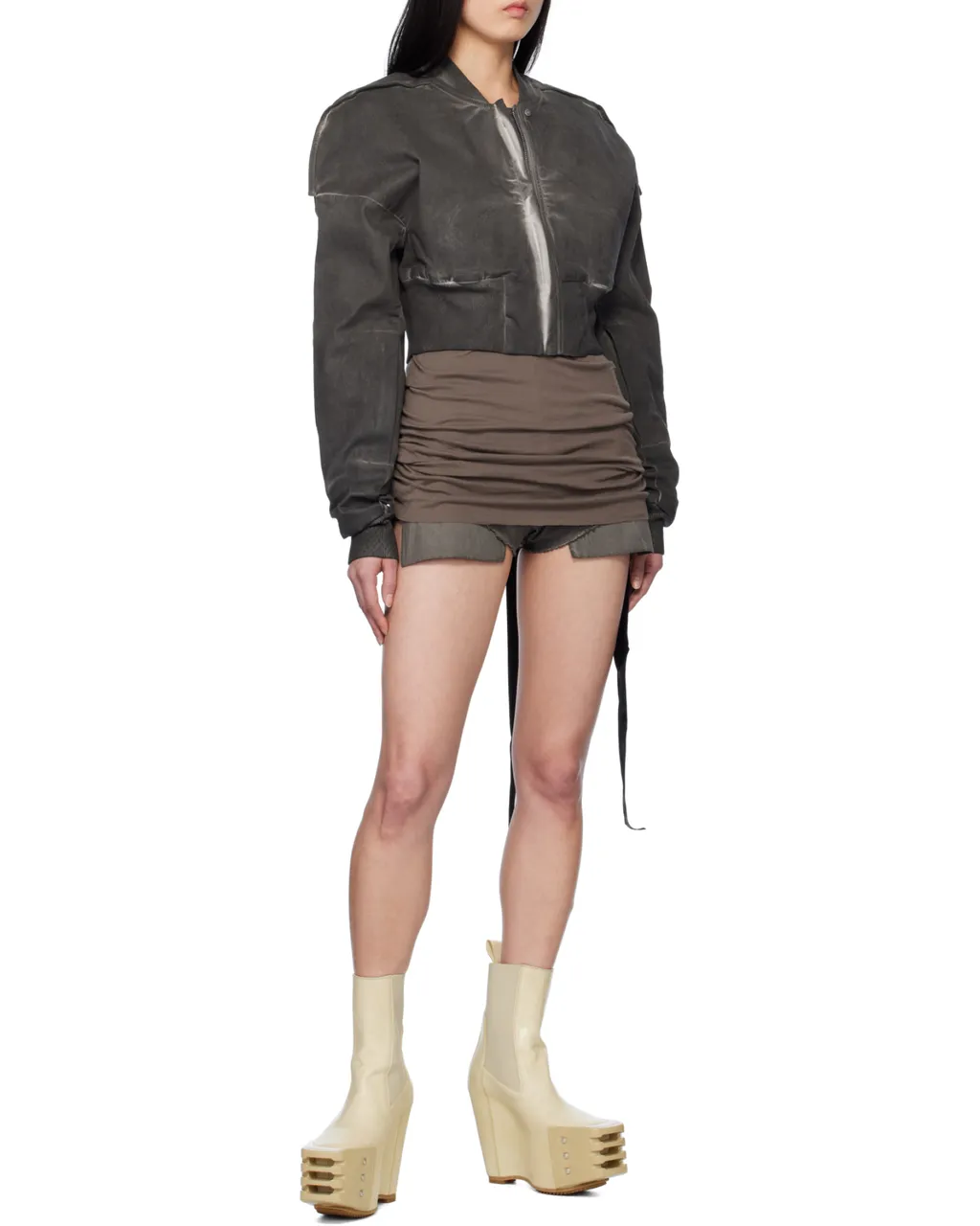 Rick Owens Drkshdw Cropped Zipped Bomber Jacket