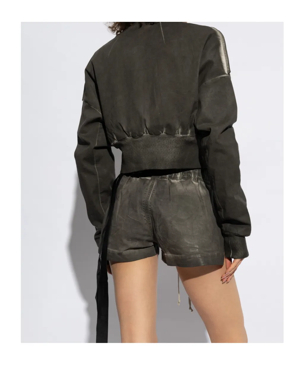 Rick Owens Drkshdw Cropped Zipped Bomber Jacket