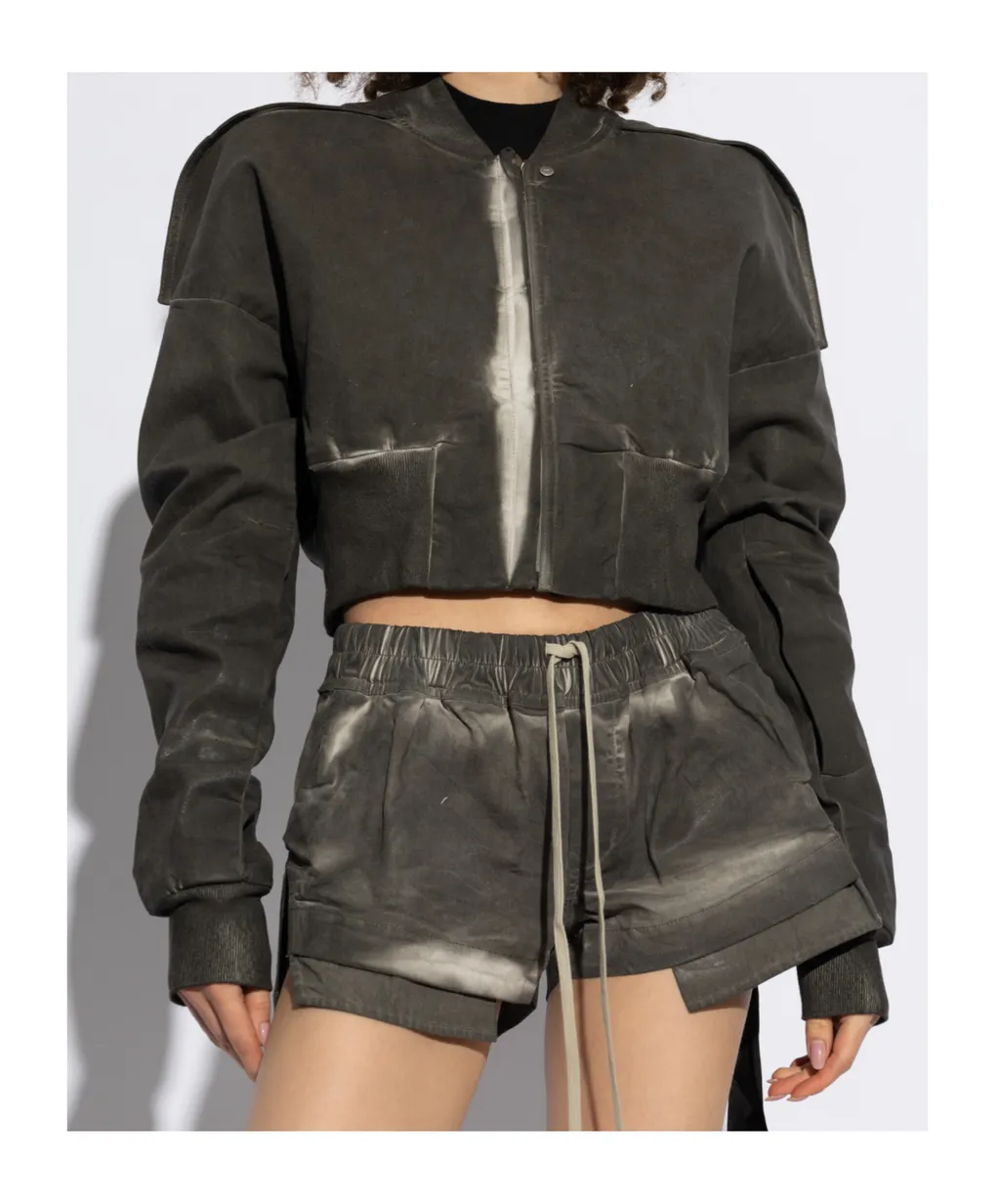 Rick Owens Drkshdw Cropped Zipped Bomber Jacket