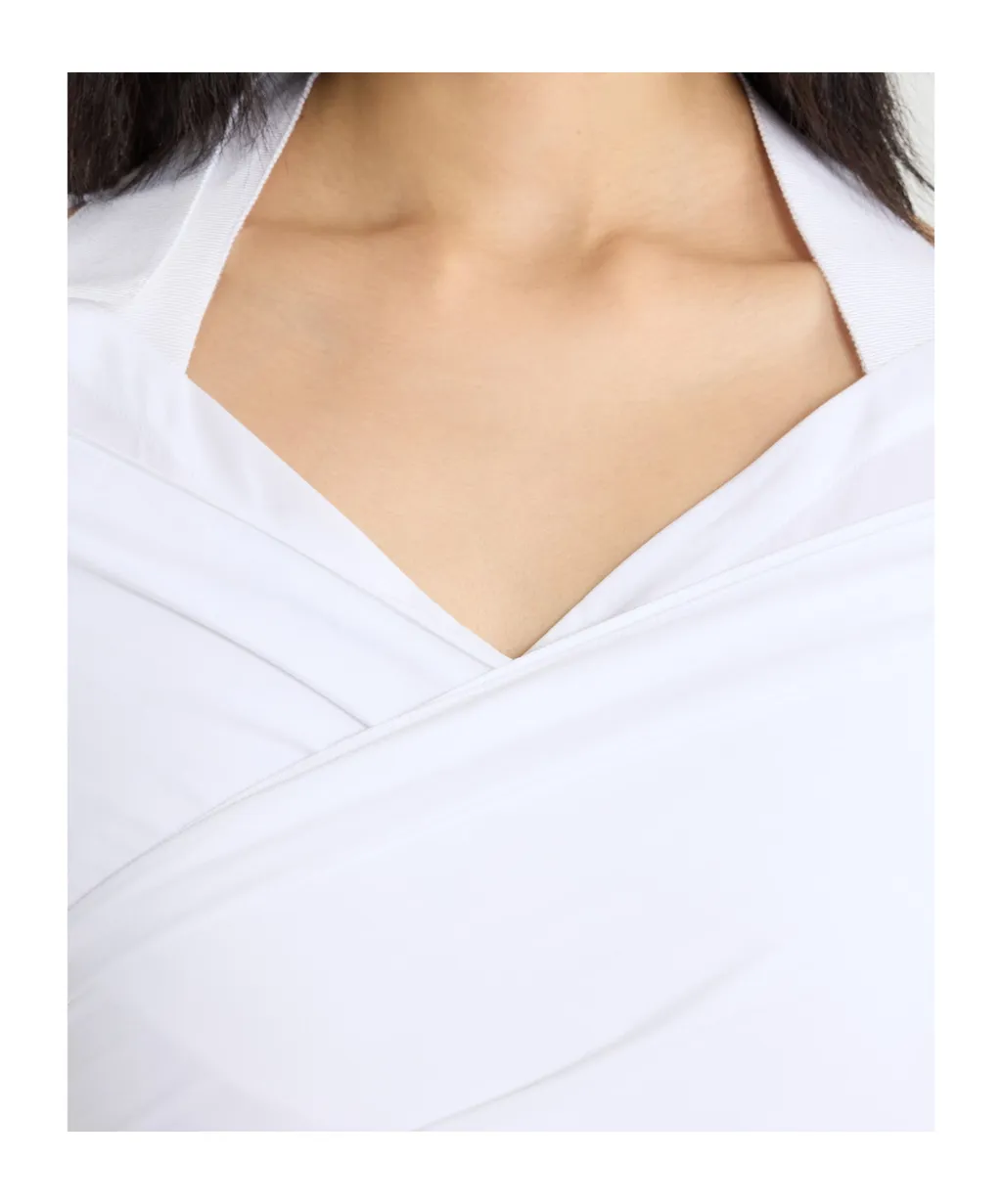 Patou Wrap-Over Long-Sleeve Top