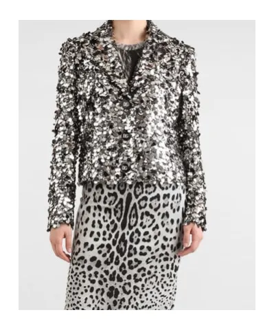 Dolce & Gabbana Single-Breasted Sequin Embellished Blazer