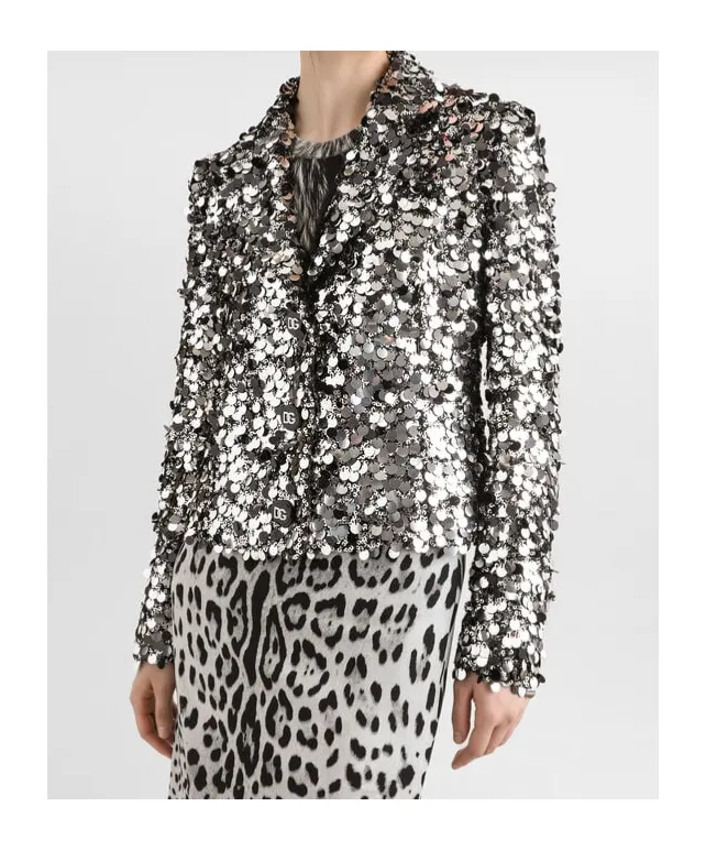 Dolce & Gabbana Single-Breasted Sequin Embellished Blazer