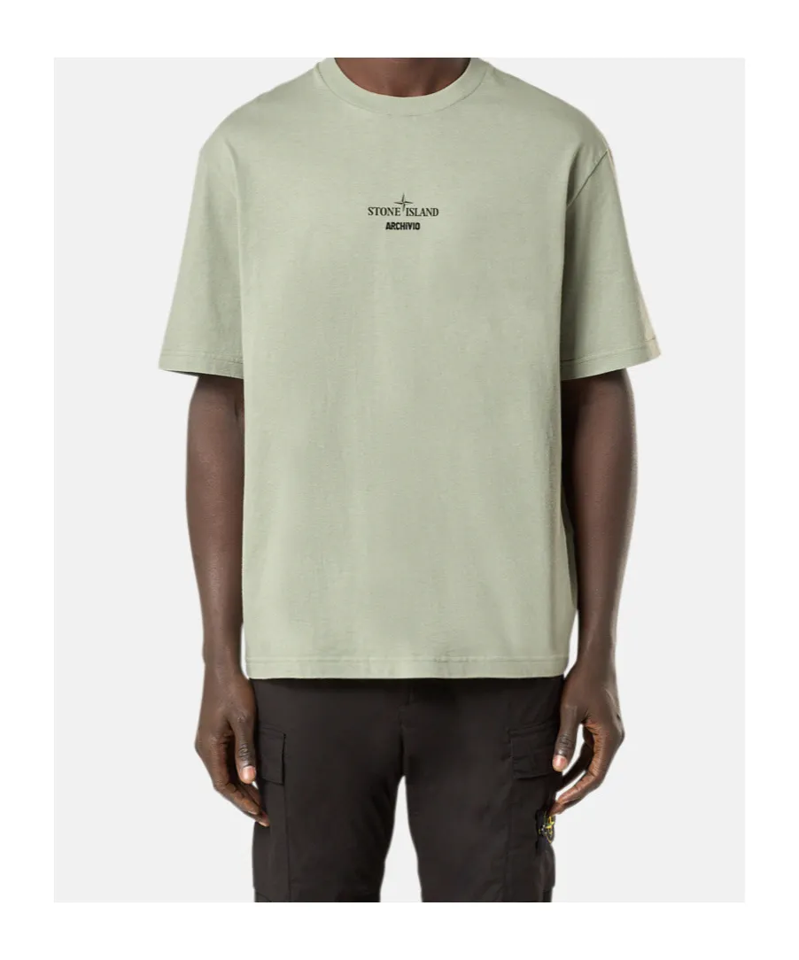 Stone Island Logo Printed Crewneck T-Shirt