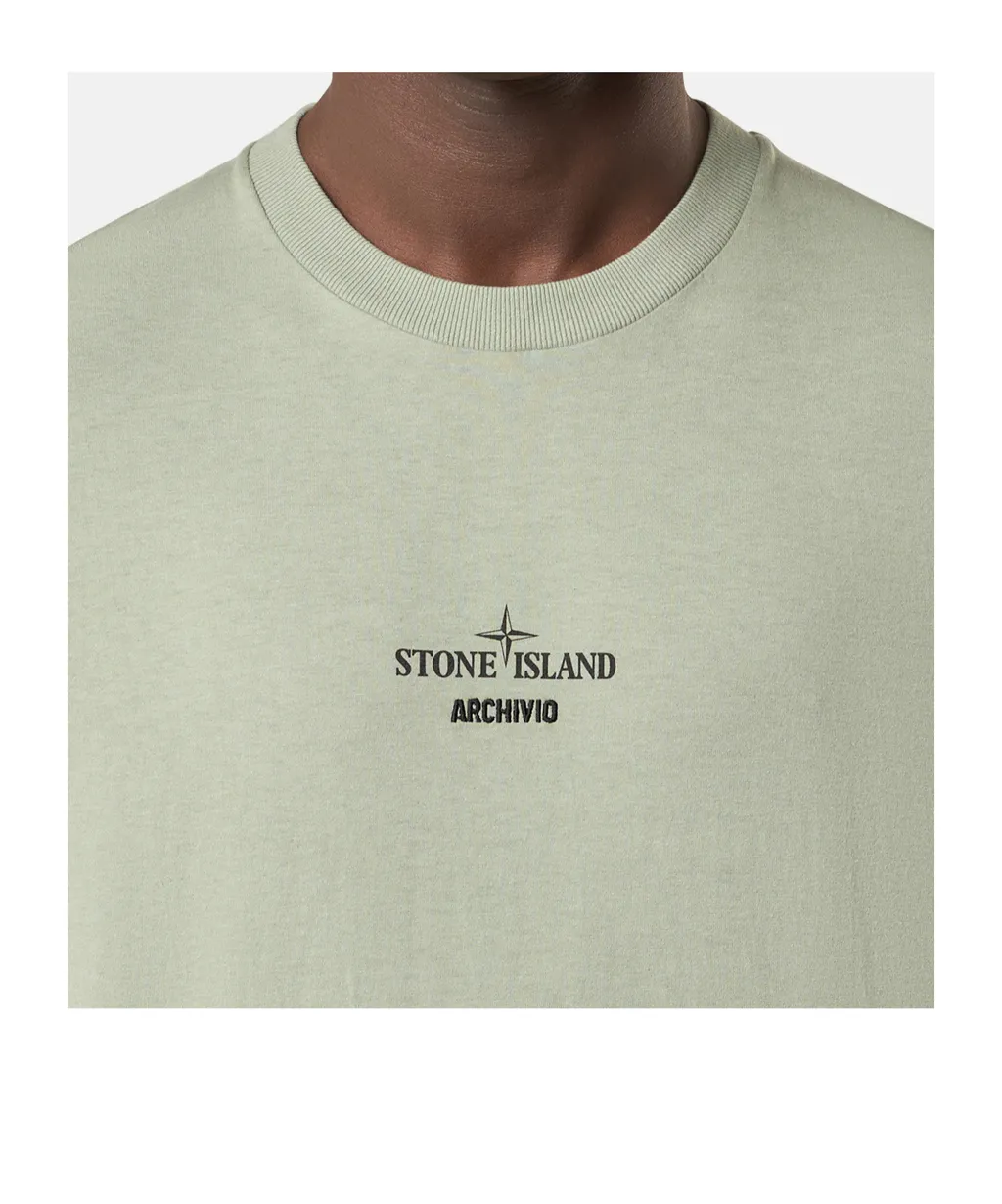 Stone Island Logo Printed Crewneck T-Shirt